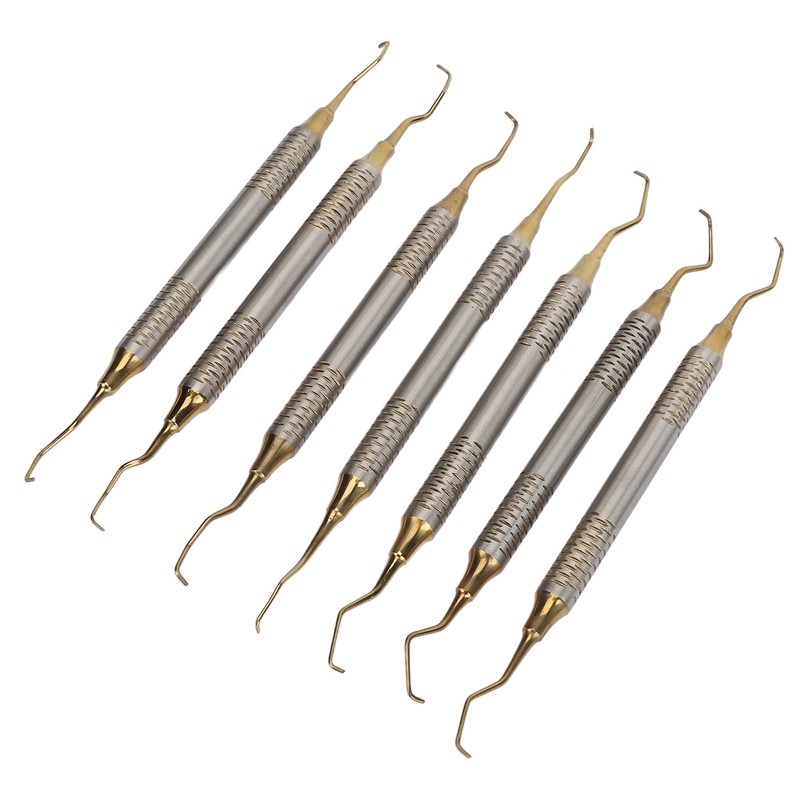 7 Pieces Teeth Plaque Remover Kit Multiple Shapes Metal Cleaning