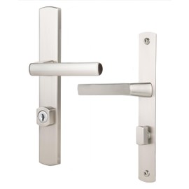Wright Products - Serenade Mortise Keyed Lever Mount Latch with Deadbolt for Screen and Storm Doors, Matte Black (Modern, Satin Nickel)