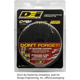 Design Engineering Black Titanium Exhaust Heat Wrap with Lava Rock Technology - 2" x 25' - Pliable Exhaust Wrap Tape for Exhaust Pipes, Withstands 1800°F Direct Heat & 2500°F Intermittent Heat