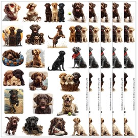 McEtt Labrador Retriever Dog Sticker Sheets - Cute Labrador Retriever Stickers for Kids Students Teens Lab Lovers - 5 Sheet Pack (110 Pieces) - Birthday Party Favors, Classroom, Laptops, Water Bottles
