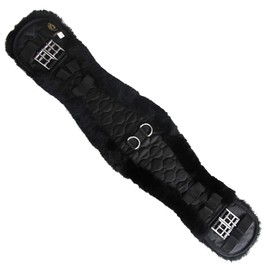 Merauno® Lambswool contour belt, saddle belt, short girth dressage strap, made of quality merino lambswool, special anatomical concave shape, for better slip resistance Colour: natural, black, brown, anthracite.