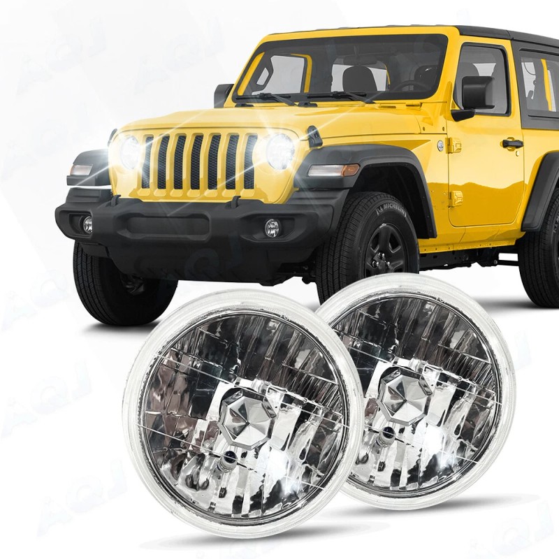AQJ 4x 5.75" 5-3/4" Round LED Headlights Projector Beam for