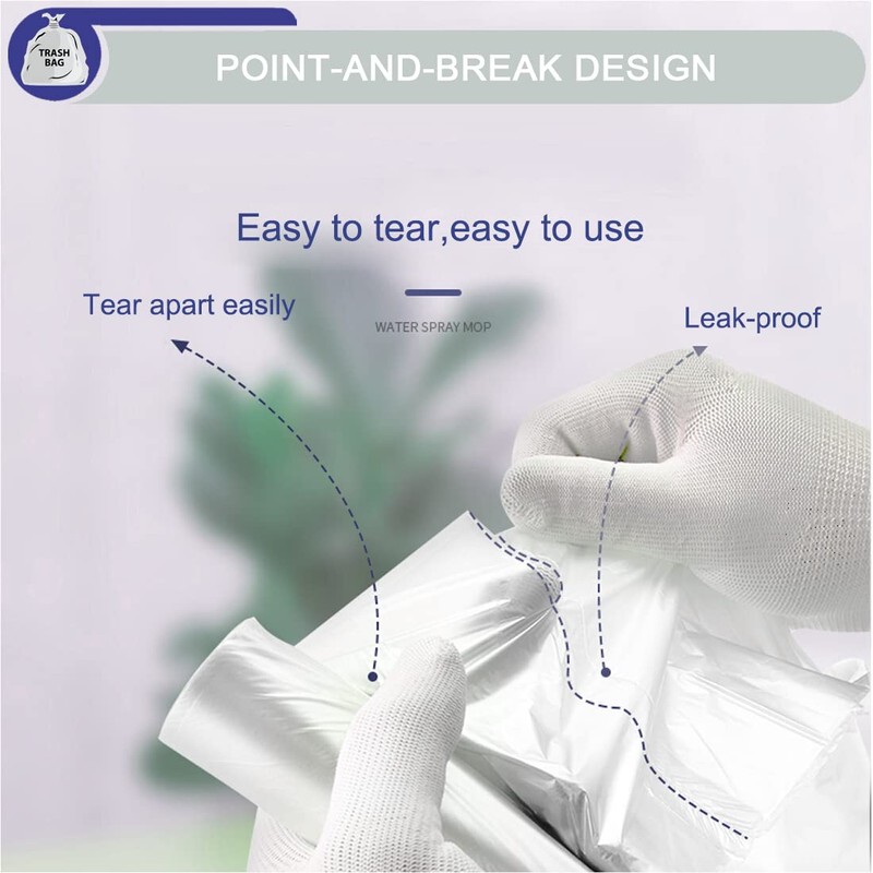 XUXRUS Small Bin Liners 15 Liter Bin Bags Clear Plastic