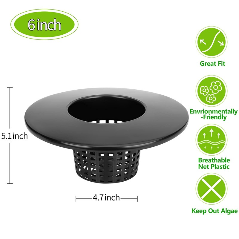 Tectsia 3 Pack Net Pots 6 Inch for 5 and