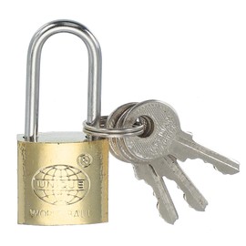 PATIKIL Stainless Steel Padlocks 1.8", 1 Pcs Keyed Different Long Shackle Lock Padlock with 3 Keys Weatherproof for Gym Locker Gate Fence Outdoor Indoor