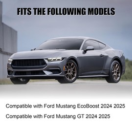 Fancemot Matte Black Front Bumper Lip Compatible with Ford Mustang EcoBoost GT 2024 2025, Chin Splitter Diffuser Protector