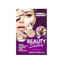 Beauty Salon Hair nails waxing eyebrows.. Advertising Poster sign 24"x36"