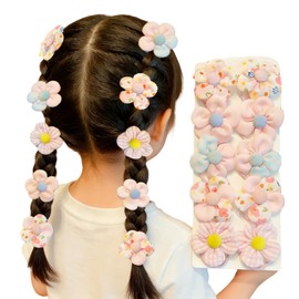 Kids' Fabric Flower Hair Bands Stylish Set of 10, Cute Princess Style Hair Accessories for Girls and Babies, Gentle on Hair, Colorful Floral Design, Kindergarten Preparation, Graduation Ceremony