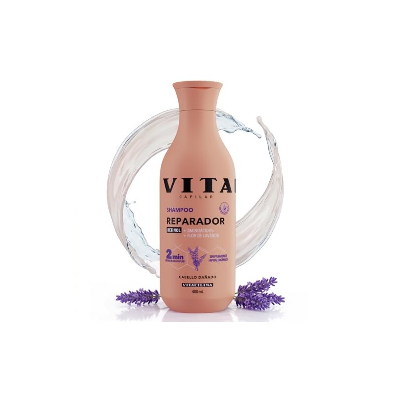 Vitacilina Shampoo Reparador, Botella de 400ml.
