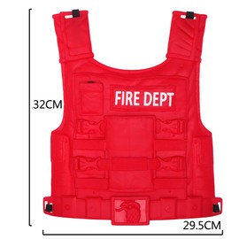 3 Pack Plastic Police Military Fireman Vest Jacket for Coslay Dress Up