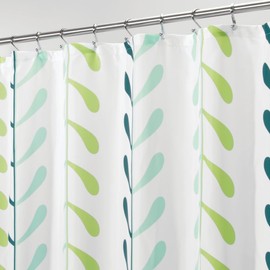 iDesign Spring Vine Fabric Polyester Shower Curtain, 72" x 72" - Green Multi-Color