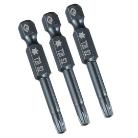 TA-VIGOR T20 Torx-Kopf-Schraubendreher-Bits, 1/4-Zoll-Sechskantschaft, 50 mm lang, magnetisch, manipulationssicher, Stern-S2-Stahl, Sicherheits-Torx-Bits mit Loch für Schlagschrauber, Bohrer