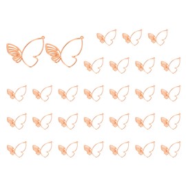 PATIKIL Butterfly Charm, 30 Pcs Alloy Butterfly Open Back Bezel Frames for Woman Necklace Earring Bracelet Jewelry Making and DIY Crafts, Rose Gold, 1.54 x 1.5 Inch