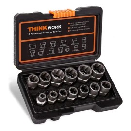 Juego Extractor De Tornillos Y Tuerca Thinkwork 14 Piezas