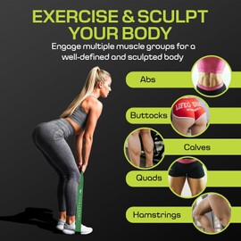 Flexelent - Bandas de resistencia de tela de 5 niveles para entrenar, amigables con la piel y antideslizantes, resistencia para piernas, glúteos, entrenamiento de fuerza y terapia física
