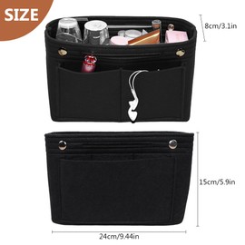 YZROHYI Pocket Organiser Felt Small 24 x 8 x 15 cm, Pockets Inner Organiser, Bag Organiser for Carry Bag, Inner Pockets for Handbags, Organiser Felt, Bag In Bag Organiser, Handbag Folder for Women