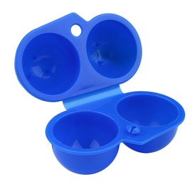 Fayelume 2 Grids Camping Egg Container, 4.53x2.95inch Blue Eggs Holder Campings, Portable Camping Egg Holders for Outdoor Campings Picnic