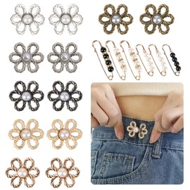 NOWFRESH 20 Sets Pant Waist Tightener for Women - No Sewing Required Metal Button Tighteners | Instant Fix for Loose Denim & Pants (Fits All Body Types)