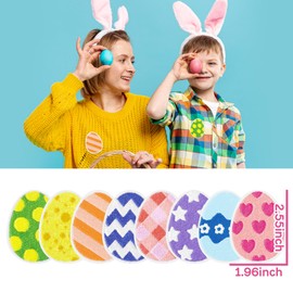 8 Pcs Easter Egg Iron On Patches Colorful Embroidered Buffalo Plaid Polka Dot Stripes Sew on Repair Applique DIY Spring Holiday Crafts Happy Easter Eggs Hunt Decorative Gifts for Clothing Hat Backpack