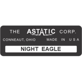 Universal Night Eagle D-104 Astatic microphone Head restoration label