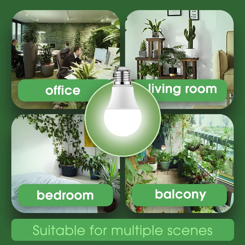 Briignite Full Spectrum LED Grow Light Bulbs, A19 Shape, E26