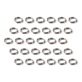 WIICOYK Key Rings Split Rings 30 Pieces, Manganese Steel 8mm Small Keyrings, Jump Rings for Necklace, Keys, Jewelry Attachment (Black)