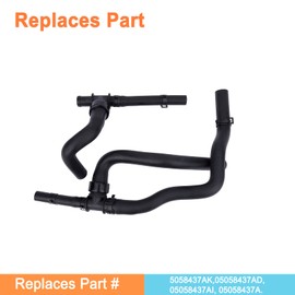 Heater Hose Set With TEE For Return.Replaces Part # 5058437AK,05058437AD, 05058437AI, 05058437A.Fit For Dodge Journey 2.4 VVT 2009-2019.