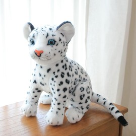 NatureMan 9inches Cheetah Plush Toy,Cute & Lifelike Cheetah Stuffed Animals Plush Toy,Gifts for Boys and Girls (White)