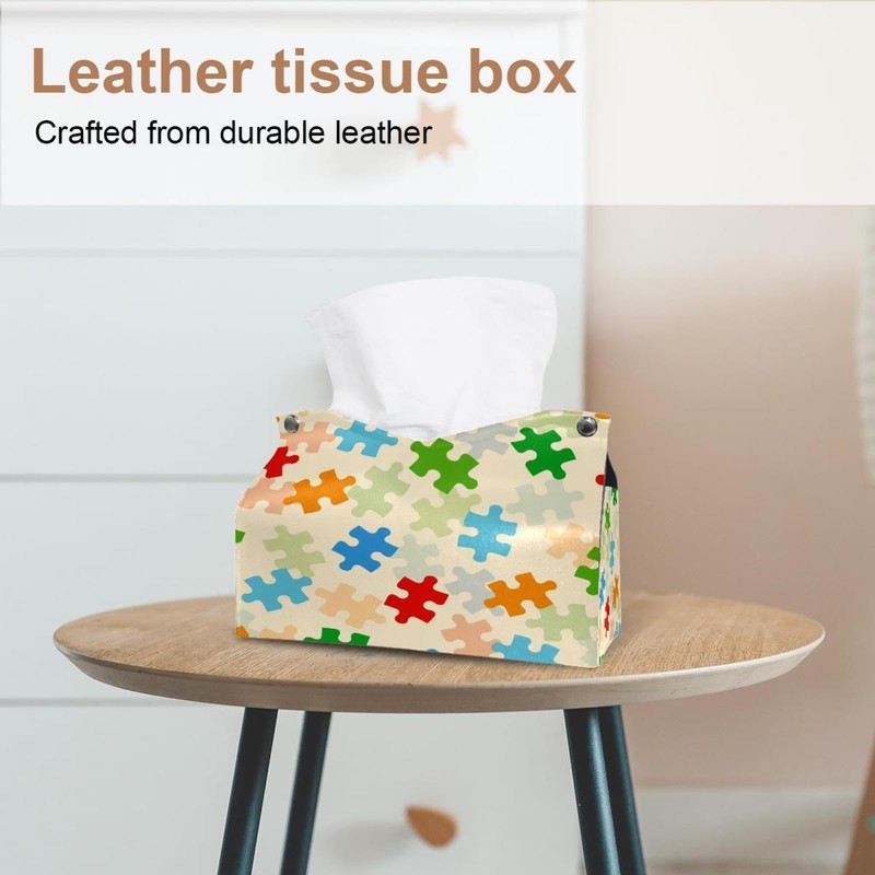 2 Pack Tissue Box Cover Holder, Rainbow Crayon Love Heart