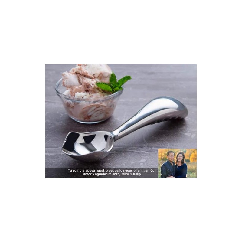 Cuchara para helado de acero inoxidable de Midnight Scoop, cuchara