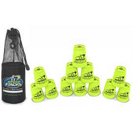 Speed Stacks Set of 12 Competition 4" Neon Yellow Cups with Carrying Bag