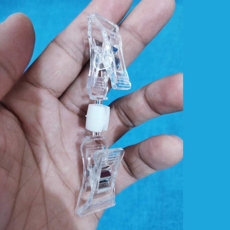 10pcs POP Double Ended Holder Plastic Clip Rotatable Clear Rotatable