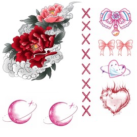 Nirbffo Phoenix Großvogel-Transfer-Tattoos Phönixblume Bein wasserdicht Arm Hand Temporäre Aufkleber 6 Blätter