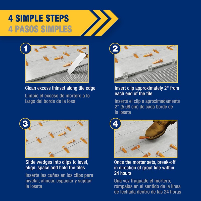 QEP LASH XL Tile Leveling System Clips for 3/16" Grout