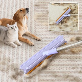 Pawlico Carpet Rake 2 in1 Pet Hair Removal, 59” Adjustable Long Handle Carpet Scraper for Cat Dog Hair Deep Cleaner, Reusable Cleaner Tool for Rugs, Mats, Couch, Sofas, Floor, Car Seats