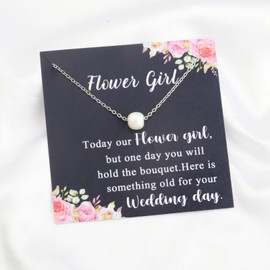 Flower Girl Gift Pearl Jewelry Bridesmaid Gift Wedding Party Jewelry Thank You Gift Bridal Proposal Gift (Flower Girl Gift)