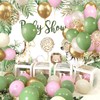 Sage Green Pink Balloons, 50pcs Olive Green Pastel Pink Sand