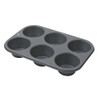 Dexam Non-Stick 6 Cup Muffin pan, Carbon, Grey