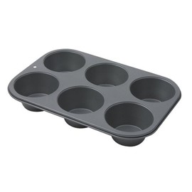 Dexam Non-Stick 6 Cup Muffin pan, Carbon, Grey