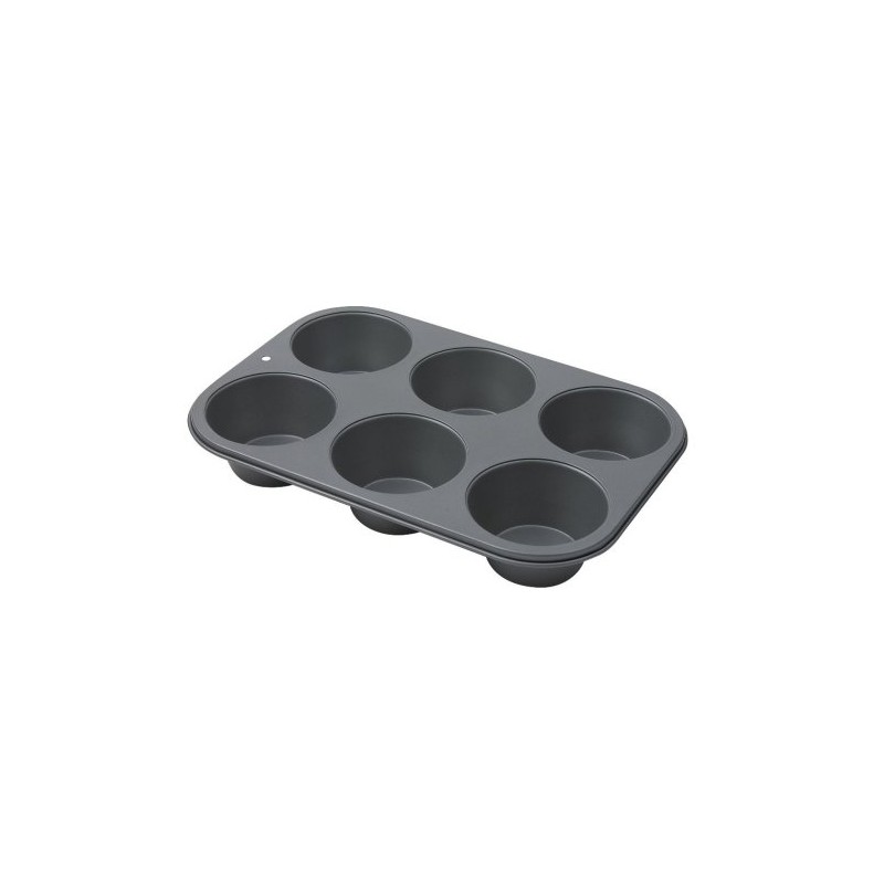 Dexam Non-Stick 6 Cup Muffin pan, Carbon, Grey