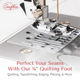 Quarter Inch Snap On Quilting Foot with Guide – Compatible Brother 1/4 Inch Quilting Foot for Most 7mm Low Shank Sewing Machines – Fits Baby Lock, Brother, Janome, Singer
