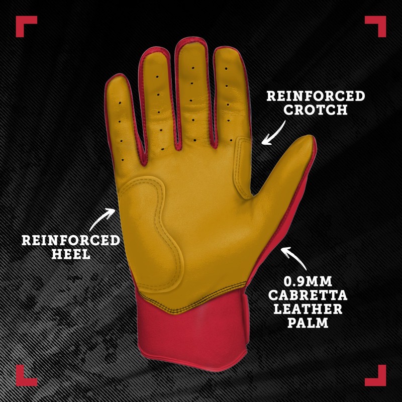BRUCE BOLT Original Series Short Cuff Red Batting Glove -