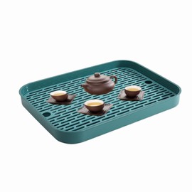 Eabdice Multifunctional Drain Board, Double Layer Drip Tray, Drainer with Collection Tray, Can Be Used as a Drip Tray for Tableware and Vegetables (Green)