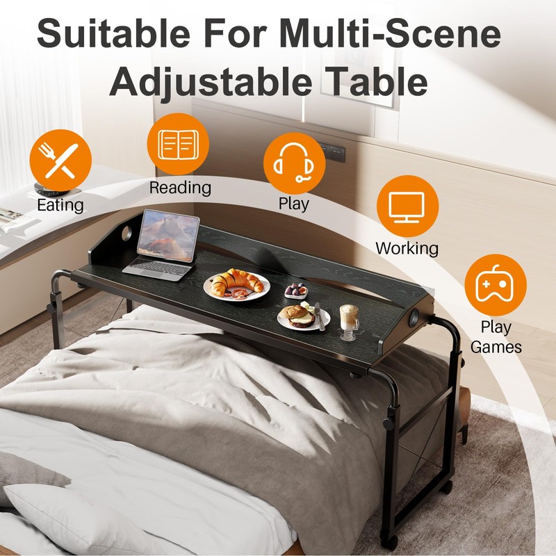 BYMECOST Laptop Desk for Bed, Adjustable Height & Length Laptop
