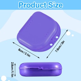 Lemecima 36 Pcs Retainer Case with Vent Holes Mouth Guard Container Case Dental Storage Container Multicolor Dental Retainer Box for Office Travel Household, 6 Colors