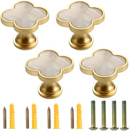 Roellgs 4 Piece 33mm Door Handle with Screws, High Grade Light Luxury Handle Wardrobe Cabinet Drawer Handle Single Hole Handle Home Decor（Grey）