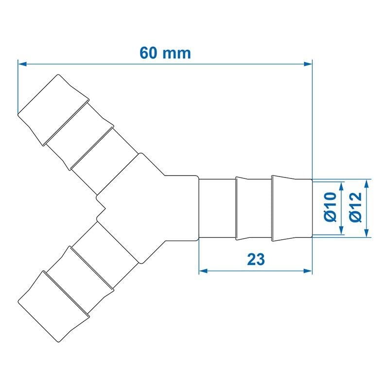 Multibros 2 x Hose Connector Y-piece 12 mm - DVGW