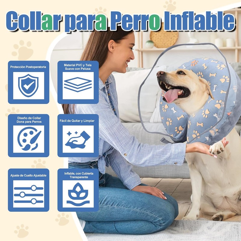 Collar para Collar Inflable Isabelino para Recuperación, Ajustable Suave Collaes