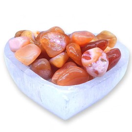 CRIGÈME – Selenite Mineral Stone for Crystal Therapy Meditation Healing (Heart Bowl 10 cm)