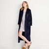 Lands' End Womens Cozy Plush Long Wrap Robe Deep Sea